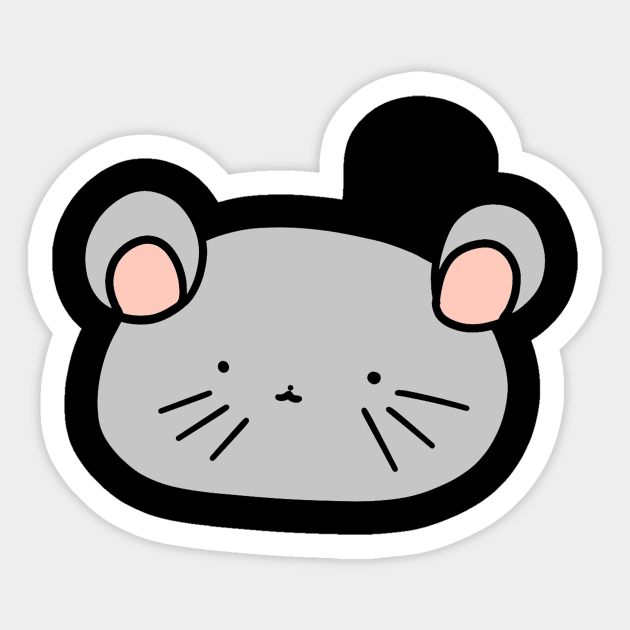 Gray Mouse Blob Sticker by saradaboru